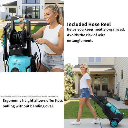 Pressure Washer 5000PSI Electric Power Washer 2.4-3.6GPM Adjustable 8-Level Touch Screen 34" Tall for Garden, Patio and Yard Use