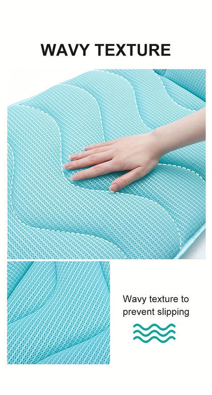 Full-Body Bathtub Cushion in 60 × 21.7-Inch Size with Aqua Mesh, Raised Headrest and Lumbar Pad