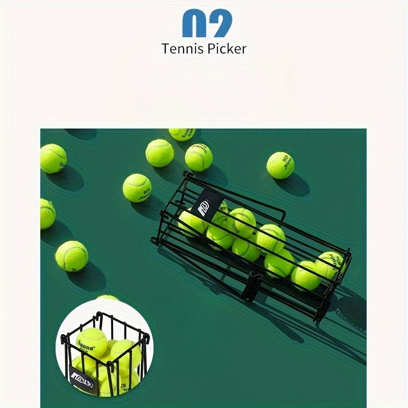Tennis Ball Picker Up Tube – Stainless Steel Quick-Release Portable Ball Retriever for Tennis Pickleball Training