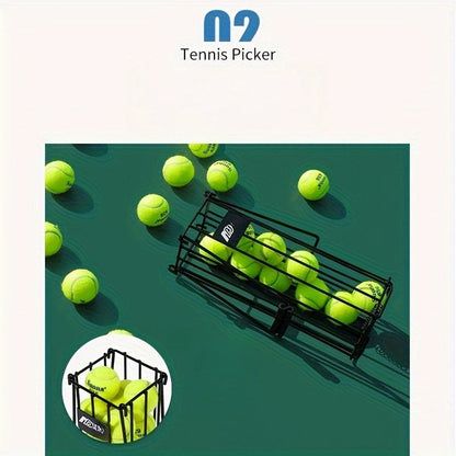 Tennis Ball Picker Up Tube – Stainless Steel Quick-Release Portable Ball Retriever for Tennis Pickleball Training