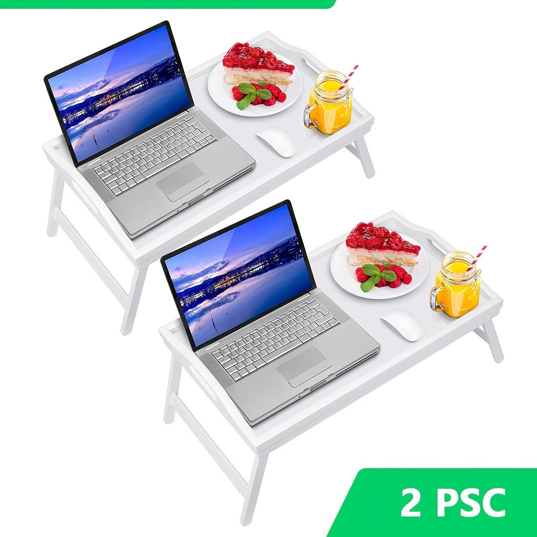 Bamboo Bed Tray with Folding Legs Large 19.5x12 Inch Lap Desk for Breakfast Sofa Laptop Reading Drawing Snack Tray Eco Friendly Foldable