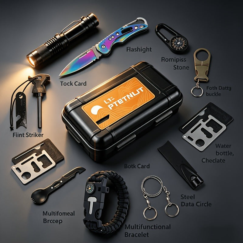 Tactical Knife Set 28-in-1 Survival Equipment – Men's Outdoor Tool Kit for Camping, Hunting, Fishing & Hiking | Perfect Father's Day Gift