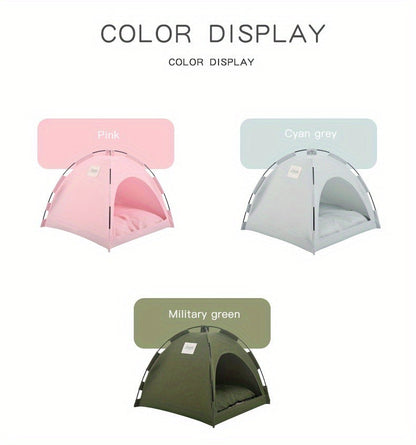 Fern-Green Dome Pet Tent with Folding Fabric Shell, Interior Mat and Three Square Size Options