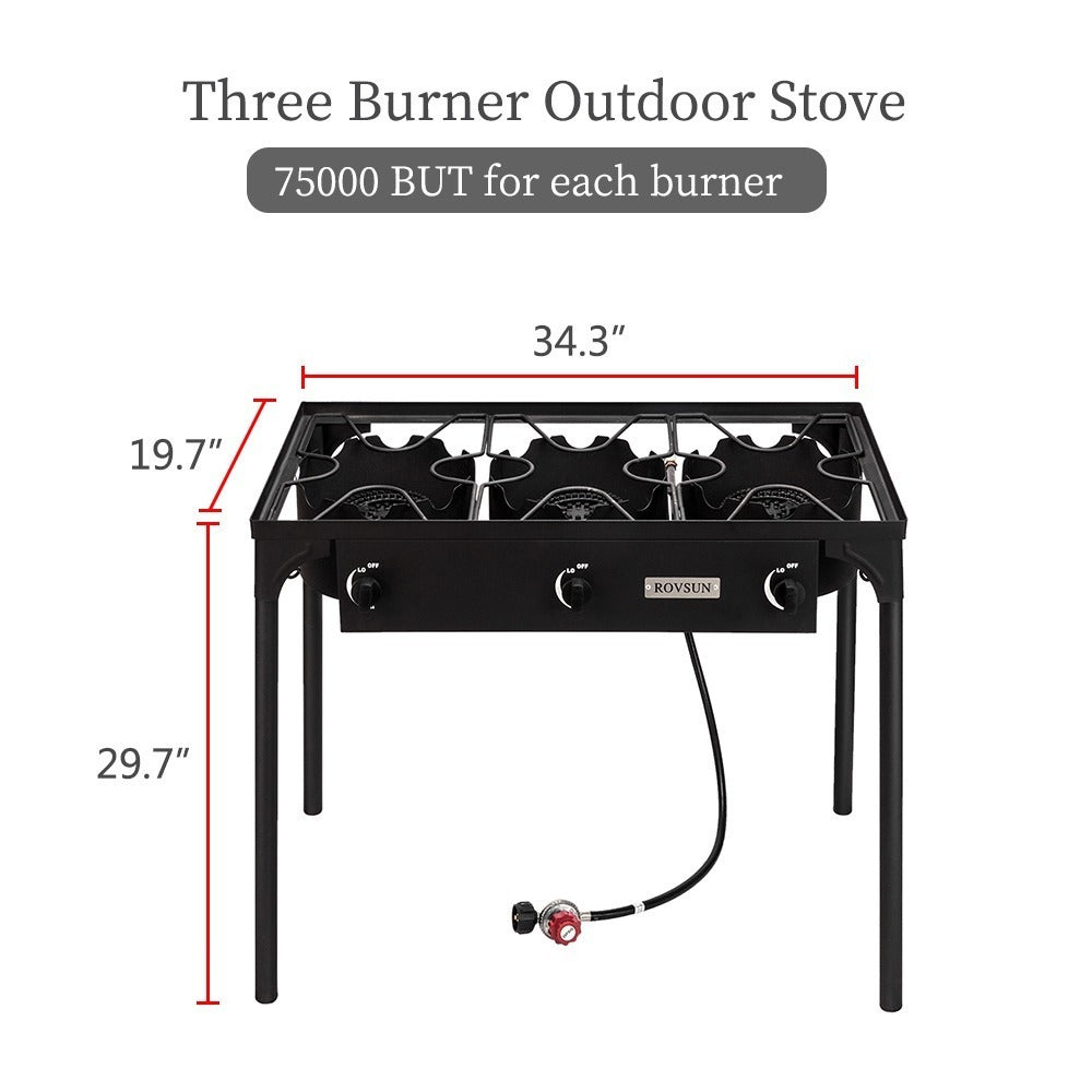 Outdoor Propane Burner Stove Cast Iron High Pressure Gas Cooker with Detachable Stand Legs