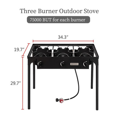 Outdoor Propane Burner Stove Cast Iron High Pressure Gas Cooker with Detachable Stand Legs