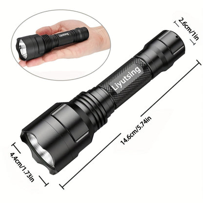 Flashlight Red, Green or White Hunting Light with Remote Switch, 18650 Battery and Mount Options
