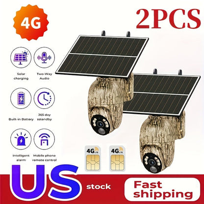 4G Cellular Game Camera Solar Powered – 2K Live View, 0.02s Motion Trigger, Night Vision, No WiFi Needed for Hunting & Wildlife