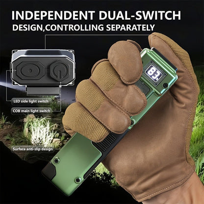 Flashlight 2-Piece EDC Set with Eight Modes, USB-C Charging, Digital Display and Mini Backup Light