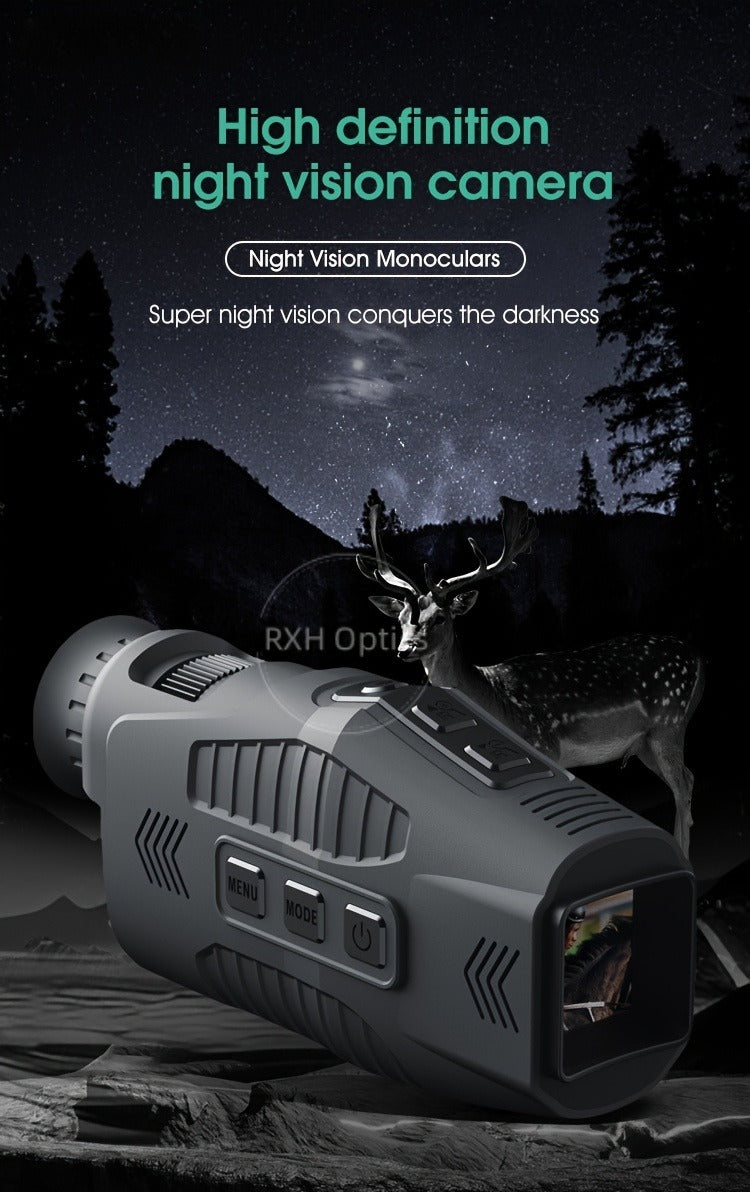 Night Vision Monocular with 850nm IR Illuminator, 5X Digital Zoom 2.5K FHD Camera 1.54" Display, Infrared Night Vision Scope for Hunting