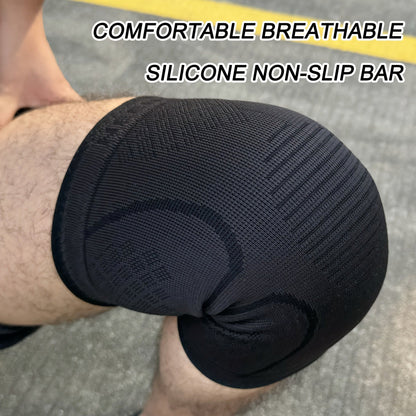 Compression Knee Sleeve 2 Pack for Men Women Breathable Non-Slip Silicone Strip Knee Support High Elasticity Running Exercise High Intensity