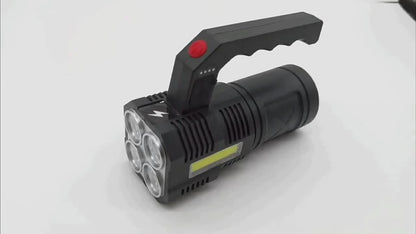 Flashlight 2-Pack Four-LED Handheld Searchlights with Four Modes, USB Charging and Power Display