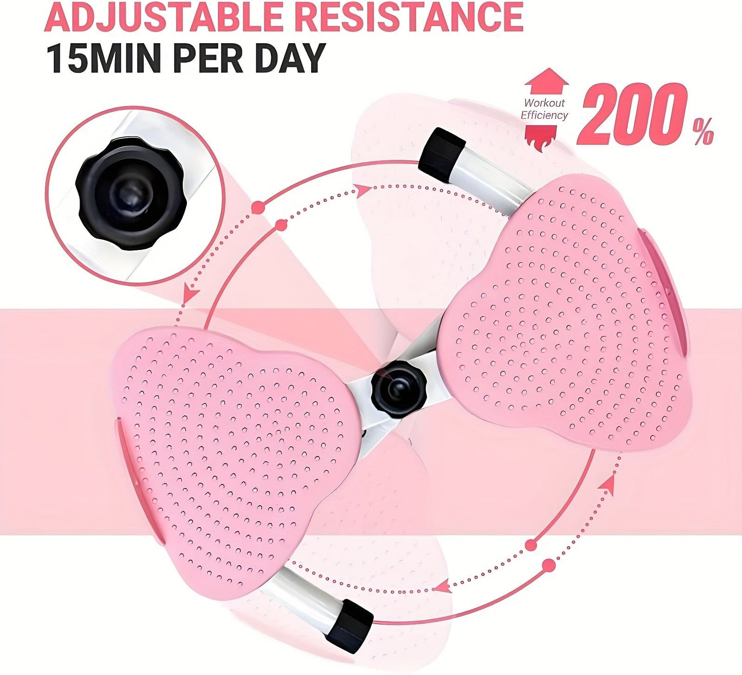 Fitness Equipment Waist Twist Platform with Figure-Eight Resistance Tubes Display and Three Colors