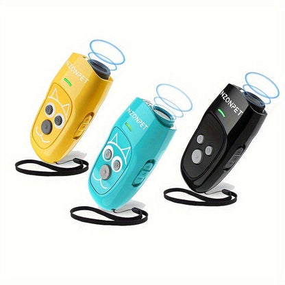 Ultrasonic Dog Bark Control Device 3-in-1 Anti Barking Trainer 3 Frequency Modes 16.4Ft Range for Garden, Patio and Yard Use