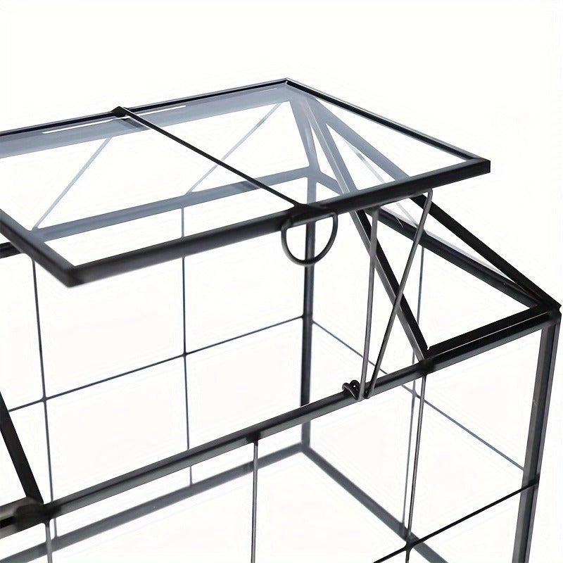 Geometric Glass Terrarium with Swing Lid 9.84x5.31x7.87 Inch Victorian Wardian Case for Succulents Cactus Air Plants Ferns Indoor Desktop