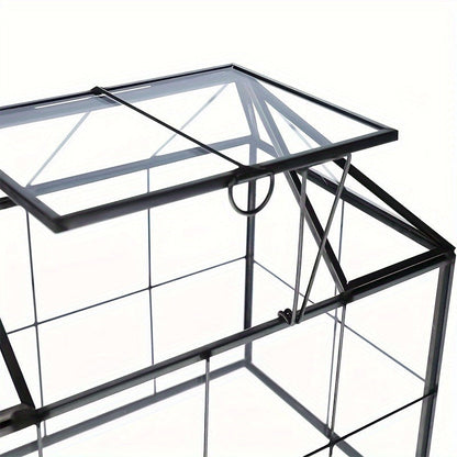 Geometric Glass Terrarium with Swing Lid 9.84x5.31x7.87 Inch Victorian Wardian Case for Succulents Cactus Air Plants Ferns Indoor Desktop