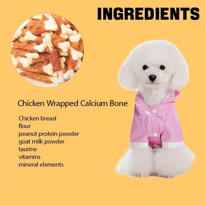 Chicken & Duck Wrapped Bone Biscuits Dog Treats – Hypoallergenic Grain-Free High Protein Low Fat for Small Medium Large Dogs