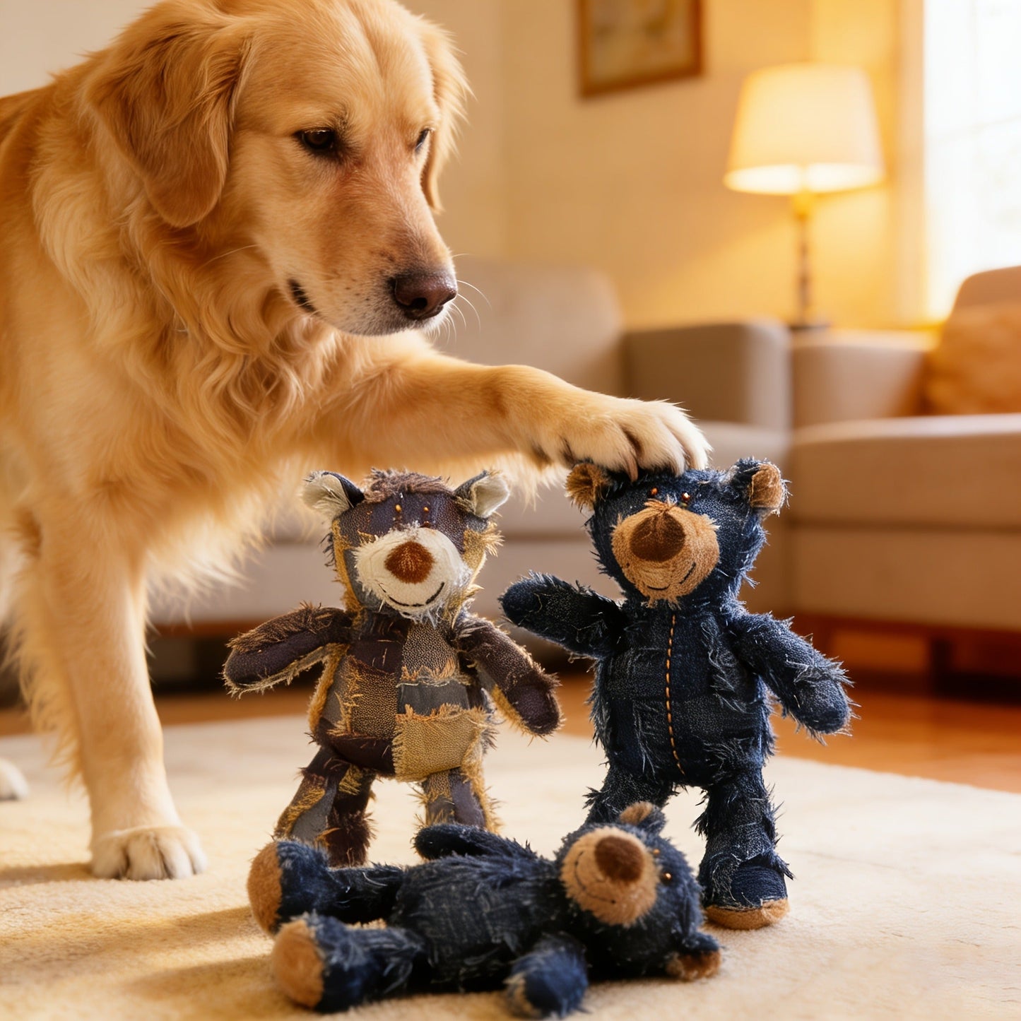 Dog Toys Six-Piece Stuffless Soft Plush Assortment for Small, Medium and Large Dogs and Puppies