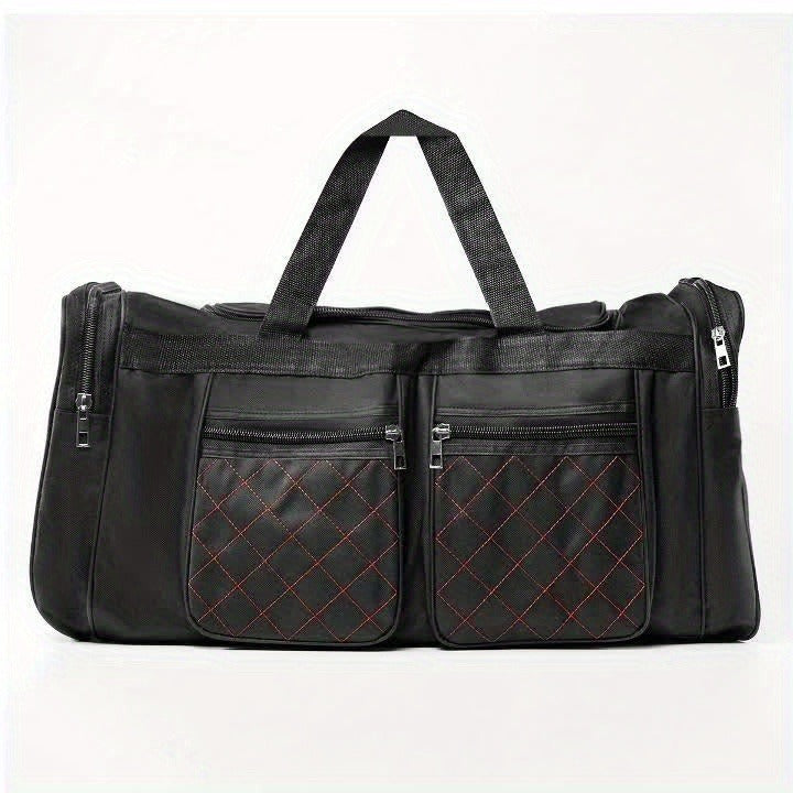 Gym Duffel Bag Large Capacity Travel Bag for Men Women Heavy Duty Polyester Multi Pocket Adjustable Shoulder Strap Zipper Closure