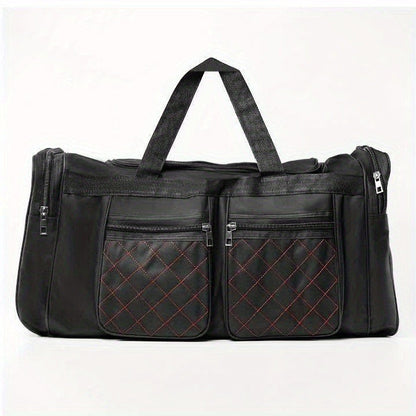 Gym Duffel Bag Large Capacity Travel Bag for Men Women Heavy Duty Polyester Multi Pocket Adjustable Shoulder Strap Zipper Closure
