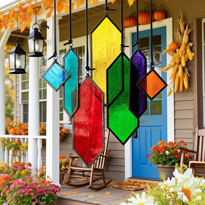 Glass Rainbow Suncatcher Hanging Ornament – Crystal Prism Window Sun Catcher for Garden, Patio & Home Decor