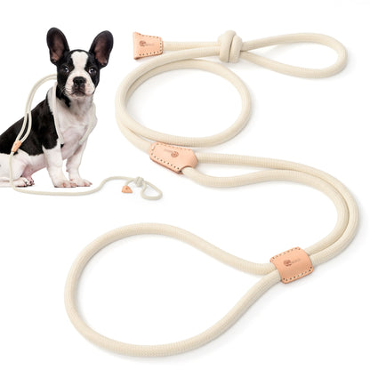 Dog Slip Leash and Harness 2-in-1 Rope Lead – No Pull All-in-One Training Leash for Puppies & Small Dogs, Adjustable Slip Lead with Soft