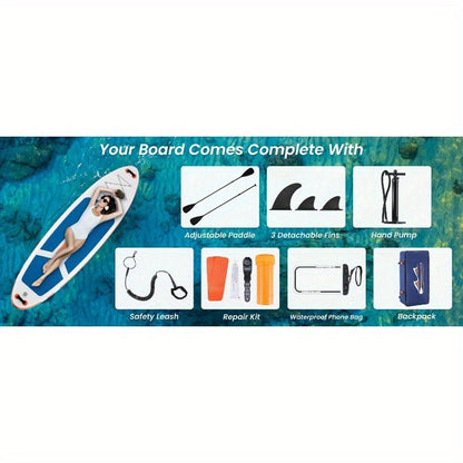 Ultralight Inflatable SUP Board Wide Stable Design Non-Slip EVA Deck Portable Quick-Dry All-Season Performance for All Skill Levels