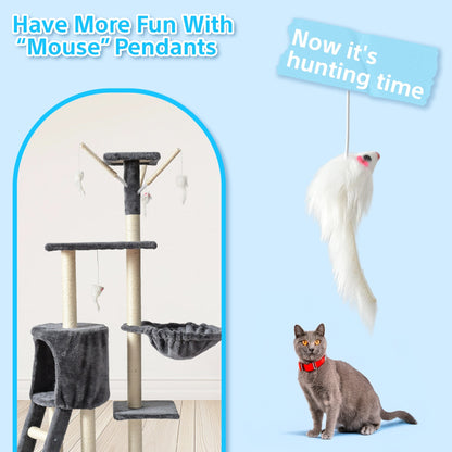 Cat Tree for Large Cats, Tower Multi-Level with Cat Bed, Condo & Sisal Scratching Post – 3 or 4 Tier Indoor Cat Tree for Large Cats