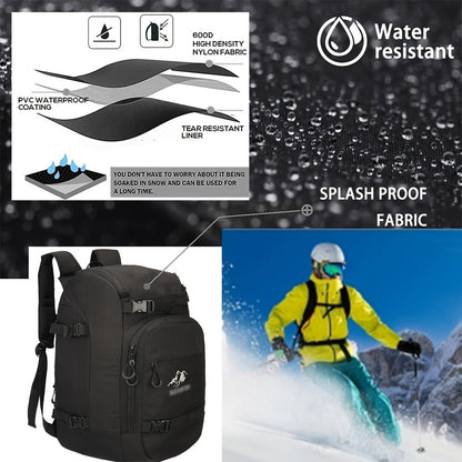 Ski Boot Bag Snowboard Backpack 40-50L Large Capacity Snow Gear Bag for Skiing Helmet Goggles Gloves Snowboard Accessories Winter Sports