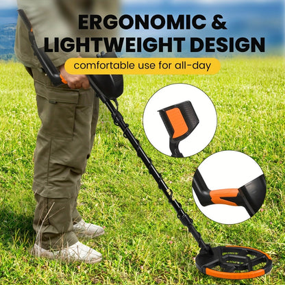Metal Detector with LCD Display 8-Inch Coil 4 Modes Waterproof for Coins Relics Gold