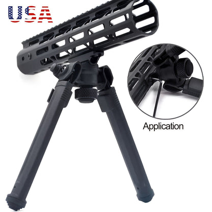 M-LOK Bipod Lightweight Aluminum Alloy Foldable Adjustable Rifle Bipod for Hunting Shooting AR15 M4 Tactical Rifle Non-Slip Rubber Feet