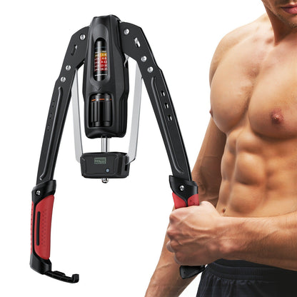 Fitness Equipment Folding Hydraulic Chest Expander with 20 Resistance Levels and Digital Rep Counter