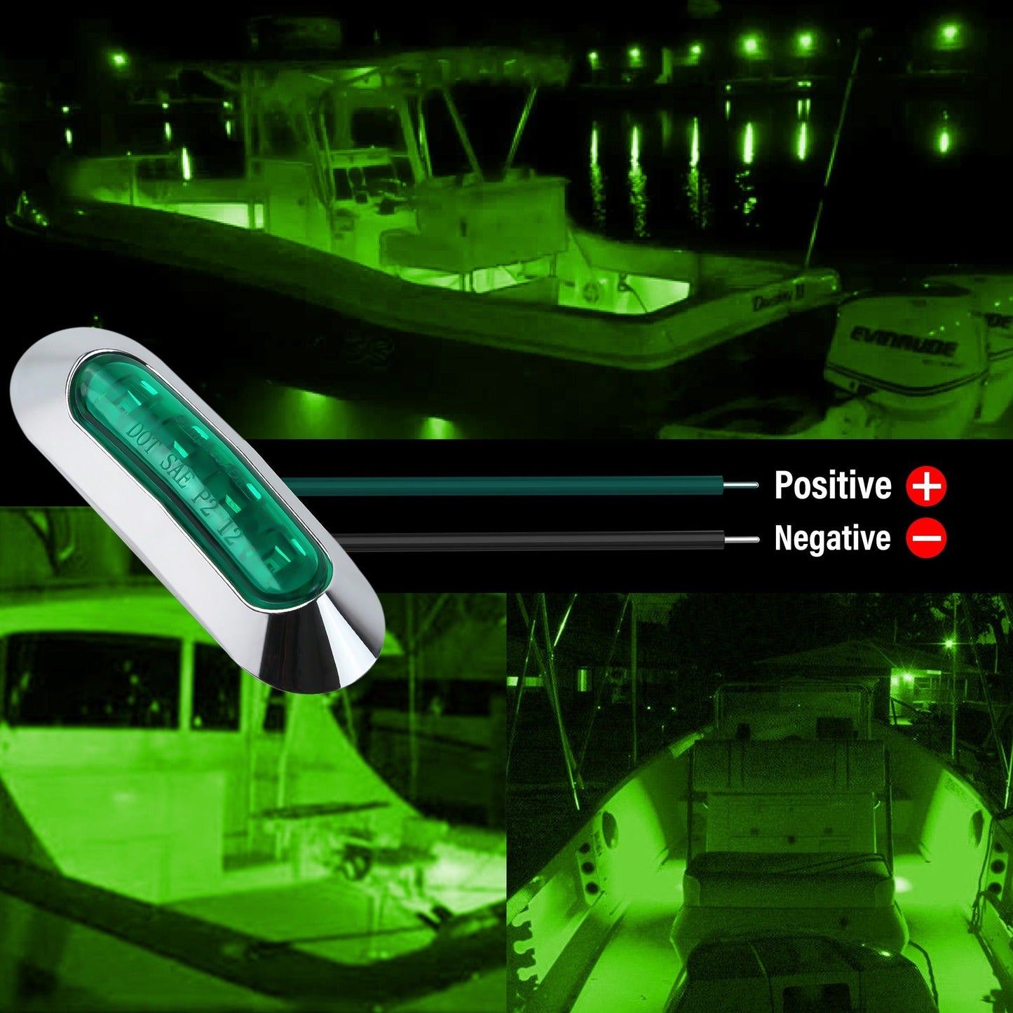 Marine LED Navigation Lights Set of 20 – Stern Circular Deck & Onboard Boat Lights for Yachts & Boats | Low Frequency, No Battery Required