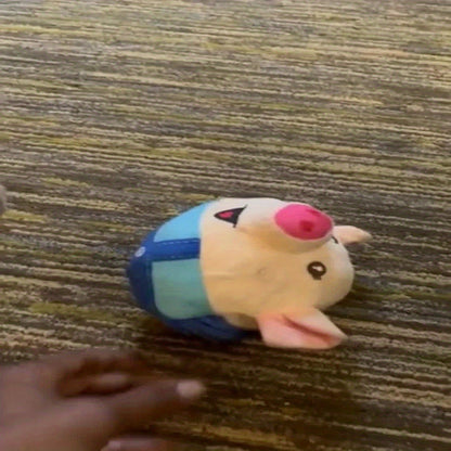 Dog Toy USB-Rechargeable Rolling Pig Plush Ball with Vibration, Swinging and Sound Effects in Two Colors