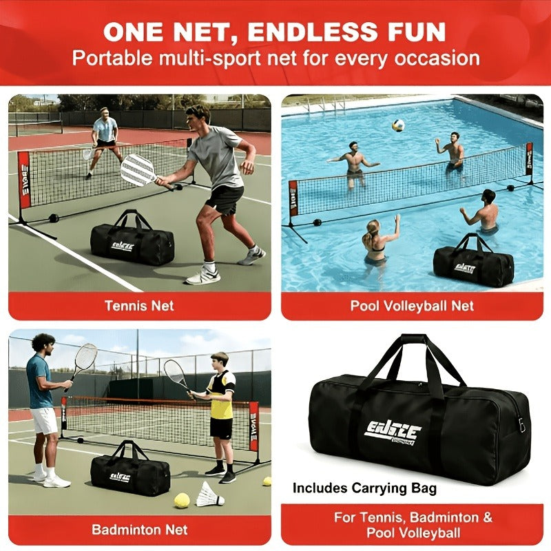 Badminton Volleyball Net Portable Adjustable Height 10ft 14ft 17ft Weather-Resistant Outdoor Indoor Backyard Pool Court Net with Carry Bag
