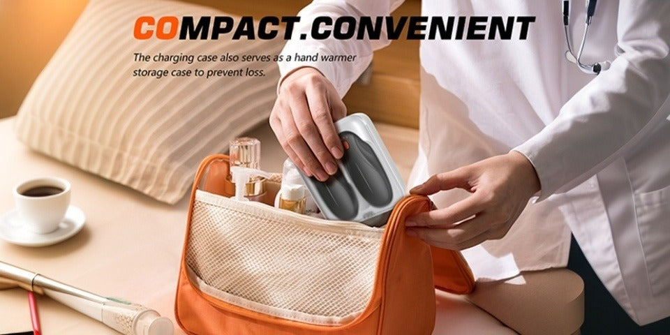 Rechargeable Hand Warmers 2 Pack with Charging Case – Electric Portable Pocket Heater, Quick Charge, Reusable Heat Packs for Winter Outdoor