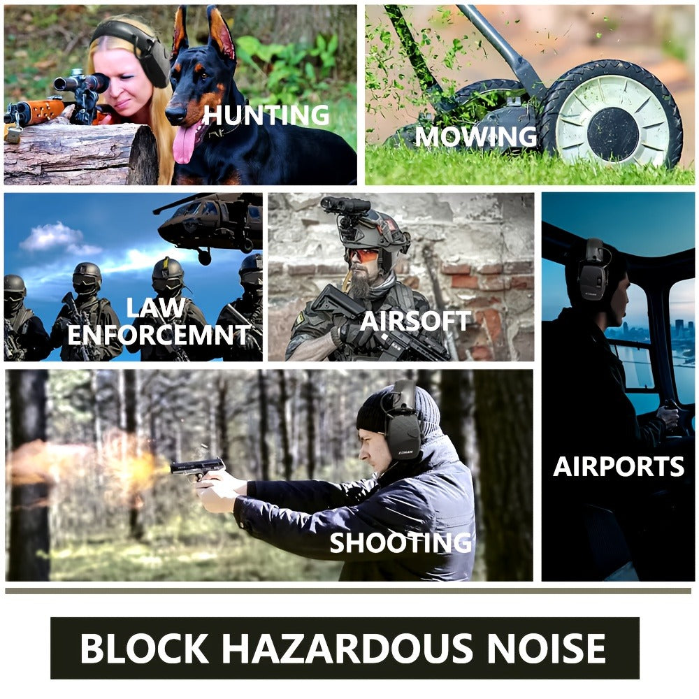 Electronic Shooting Earmuffs NRR 22dB Active Noise Cancelling Hearing Protection with Sound Amplification