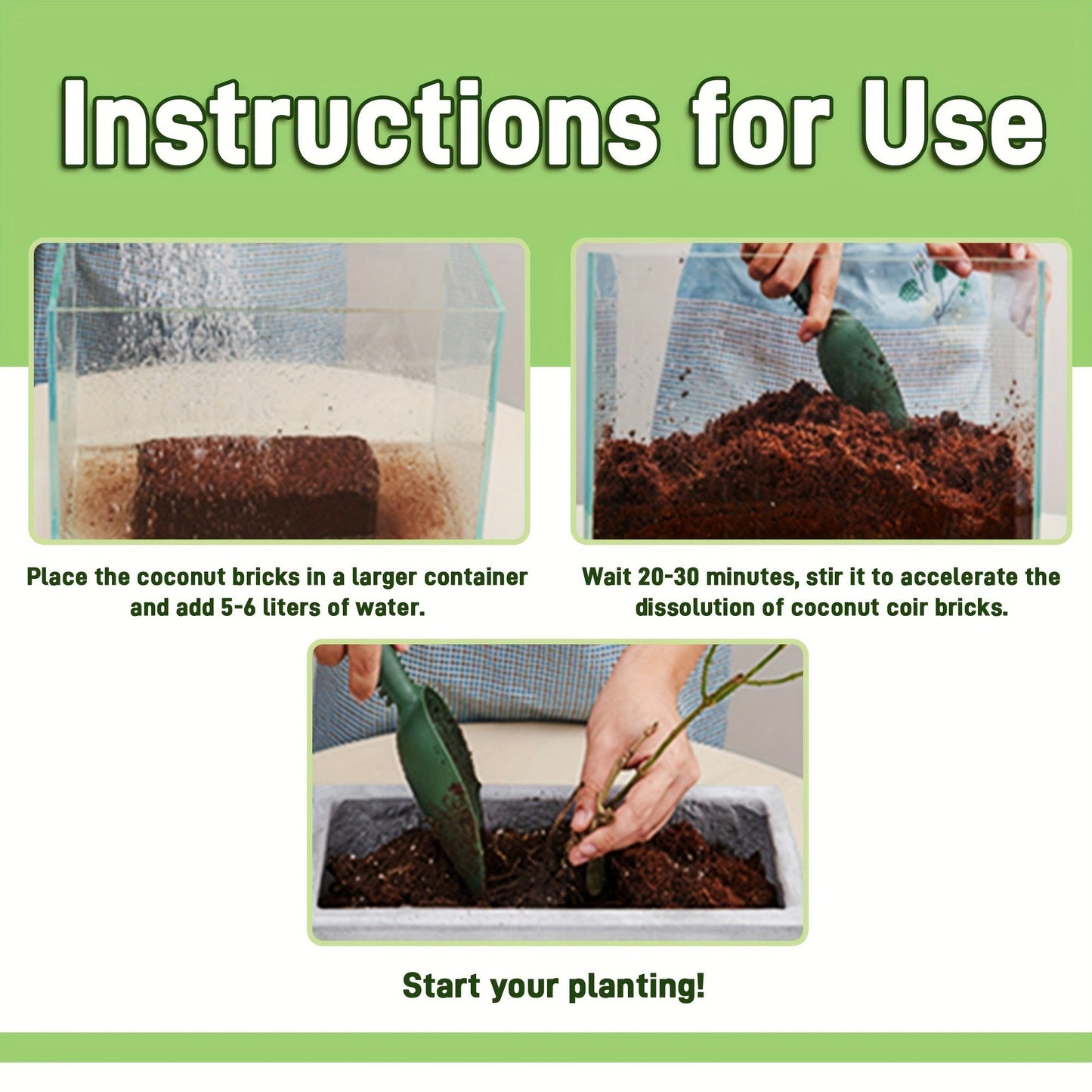 Coco Coir Bricks for Plants 1.32 LB Each Low EC pH Balanced