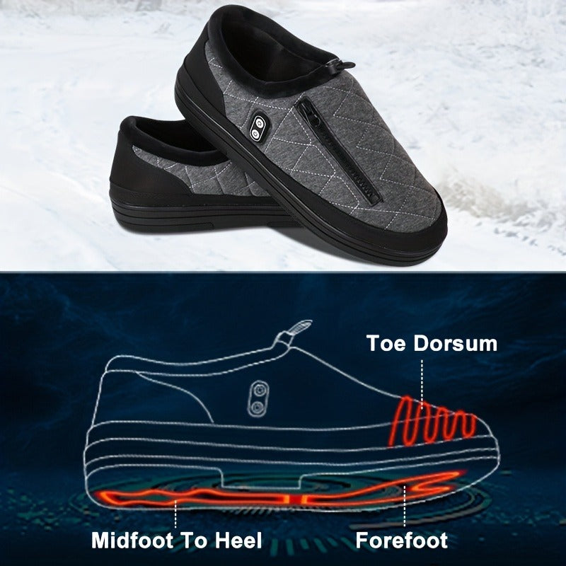 Heated Slippers for Men & Women with 5000mAh Battery – Electric Foot Warmer Shoes, Carbon Fiber Heating, 3 Heat Settings