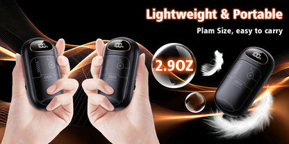 Rechargeable Hand Warmers 2-Pack – 2-in-1 Electric Hand Warmer & Power Bank with LED Display, Heats Up to 131°F, USB-C Fast Charge
