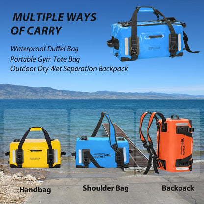 Waterproof Dry Bag Backpack – 40L / 60L Duffel for Kayaking, Camping, Paddle Board & Surfing | Men & Women