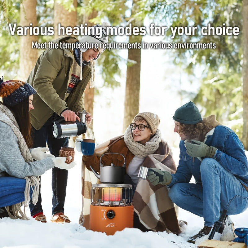 Portable Propane Heater Stove 2-in-1 Camping Gas Stove & Heater 3680-9000 BTU with Ignition, Stainless Steel