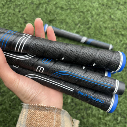 Oversized Golf Grips 10-Pack | Jumbo Blue Soft Rubber Anti-Slip Golf Club Grips for Iron & Wood Clubs – Ergonomic Precision Control Design