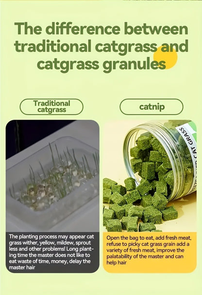 Cat Grass Pellets Freeze-Dried 150g – Mint Flavor Hairball Control Granules, Natural Chewing & Teeth Grinding Snack for Cats