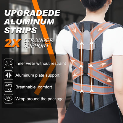 Full-Back Posture Brace with Dual Elastic Straps, Support Panels and S–XXL Size Options for Daily Wear