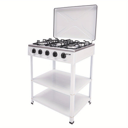 5-Burner Gas Stove CNCEST Portable Natural Gas Stove, 2.5kW Per Burner, Freestanding Outdoor Cooking Stove for RV