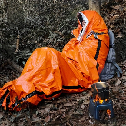 Emergency Sleeping Bag 4-Pack with Survival Whistles – Mylar Thermal Blanket Shelter Bag, Lightweight Waterproof Bivy Sack for Camping