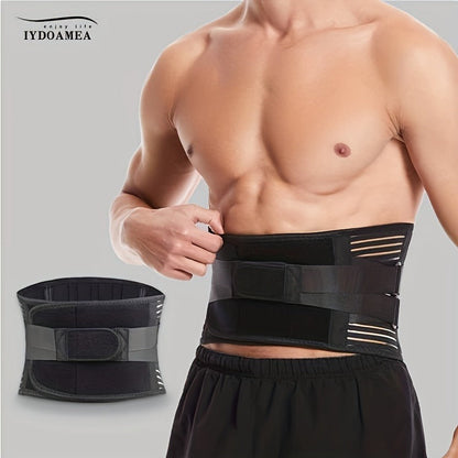 Lumbar Support Belt with 6 Stays & 16-Hole Mesh – Breathable Back Brace for Men Women, Anti-Skid Waist Support for Work