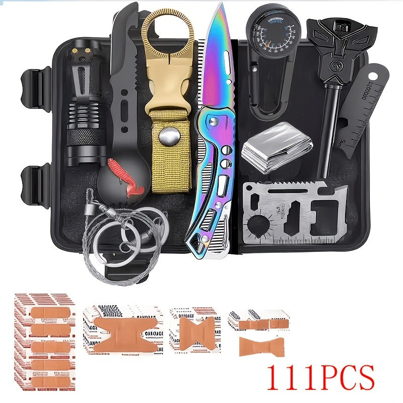 Outdoor Survival Gear Set 11/13/258-Piece – Professional Emergency Kit with Fire Starter & Compass | Multi-Tool Outdoor Equipment
