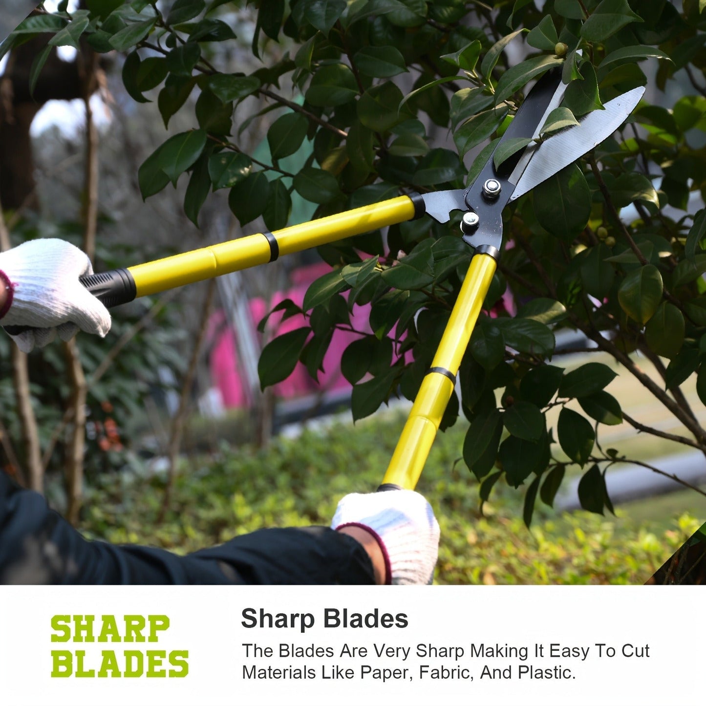 Extendable Pruning Shears 22-27.5 Inch – SK5 Steel Blades Cut 2.5" Branches, Shock-Absorbing Ergonomic Handle