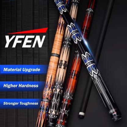 Carbon Fiber Pool Cue Stick 12.5mm Low Deflection Professional Billiard Cue with Extension Canadian Maple Wavy Pin Wrapless Design